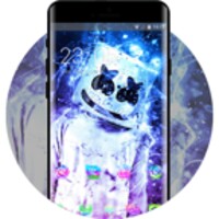 Neon marshmello blue colorful theme